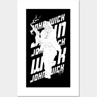 John Wick - Lines - White Posters and Art